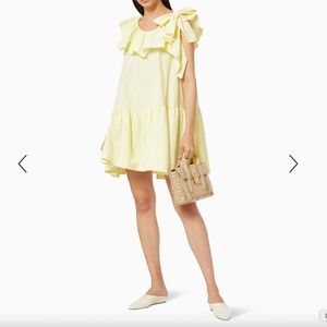 3.1 PHILLIP LIM  Ruffled Poplin Tent Smock Dress Yellow XS